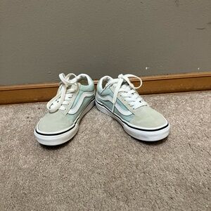 Vans Old Skool Little Kids Skate Shoe, Lace-up, Seafoam Green - Size 13.5 (VGUC)
